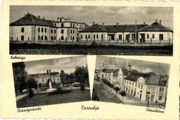 ** T1/T2 Tornalja, Tornala; Laktanya, Országzászló, Városháza / Military Barracks, Town Hall, Hungarian Flag - Non Classés
