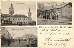 T2/T3 Técső, Fő Tér, Városháza, Vasútállomás; Kárpát Fényképészeti Felvétele Után / Main Square, Town Hall, Railway Stat - Non Classificati