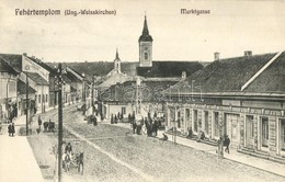 T2 1915 Fehértemplom, Ung. Weisskirchen, Bela Crkva; Marktgasse, Apotheke Z. Schwarzen Adler, Dreher Bierhalle / Utcakép - Non Classés