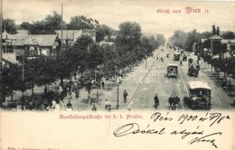 T2/T3 1900 Vienna, Wien II. Ausstellungstraße Im K. K. Prater, Rutschbahn, Toboggan / Exhibition Street, Horse-drawn Tra - Ohne Zuordnung