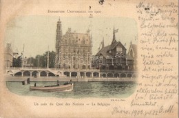 * T2/T3 1900 Paris, Exposition Universelle, Un Coin Du Quai Des Nations, La Belgique / Belgium Pavilion  (Rb) - Ohne Zuordnung