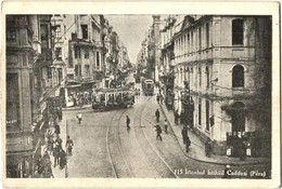 ** T2/T3 Constantinople, Istanbul; Istiklal Caddesi (Péra) / Istiklal Avenue With Trams - From Postcard Booklet (EK) - Ohne Zuordnung