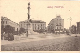 T2 Lviv, Lwów, Lemberg; Marien Platz / Square, Statue, 'K.u. K. Militärzensur Lemberg' So. Stpl. - Ohne Zuordnung
