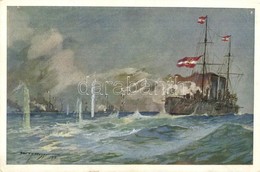 ** T2/T3 SMS Zenta Im Kampfe Mit Der Französischen Flotte. K.u.K. Kriegsmarine. Offizielle Postkarte Des Österreichische - Non Classés