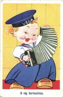 ** T2/T3 Vega A Víg Harmonikás / Italian Art Postcard, Mariner Boy. Amag No. 0510. (EK) - Non Classés