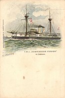 * T3 SMS Kronprinzessin Stephanie Im Quarnero. K.u.K. Kriegsmarine Art Postcard. A. Reinhard's Verlag Fiume S: R. Hochbe - Zonder Classificatie