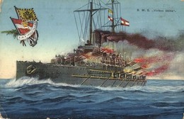 ** T2/T3 SMS Viribus Unitis Az Osztrák-Magyar Haditengerészet Tegetthoff-osztályú Csatahajója Címerrel / WWI Austro-Hung - Non Classés