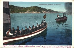 T2/T3 Dampfbarke Mit Boot Im Schlepp. K.u.K. Kriegsmarine / WWI Austro-Hungarian Navy Steam Barge Towing A Boat Of Marin - Non Classés