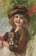 T2/T3 Girl In Hat With Dog, H. Nr. 510 (EK) - Zonder Classificatie