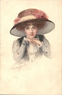 T2 Lady With Hat, M. Munk Wien, Nr. 479., Artist Signed, Litho - Zonder Classificatie