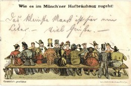 T2 1898 Wie Es Im Münch'ner Hofbräuhaus Zugeht! / Munich Brewery Art Postcard. Lith. Anst. V. Ludw. Zrenner. Litho - Ohne Zuordnung