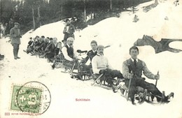 T2 Schlitteln / Winter Sport, Sledding People. TCV Card - Unclassified