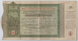 Budapest 1882. 'Magyar Szent Korona Országainak Vörös-kereszt Egylete' Kisorsolási Kötvénye 5Ft értékben + 1886. 'Egyház - Ohne Zuordnung