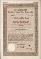 Németország / Weimari Köztársaság / Darmstadt 1929. 'Landeshaupstadt Darmstadt Auslosungs-Schein' Kiutalási Cédula 50M-r - Unclassified