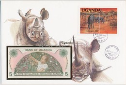 Uganda 1982. 5Sh Borítékban, Alkalmi Bélyegzésekkel T:I Uganda 1982. 5 Shillings In Envelope With Stamps C:UNC - Non Classés