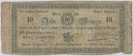 1849. 10kr 'Almásy' T:IV 
Hungary 1849. 10 Krajczár 'Almásy' C:G 
Adamo G101 - Sin Clasificación