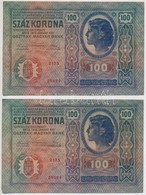 1912. 100K (3x) Közte 2db Sorszámkövető T:III - Non Classés