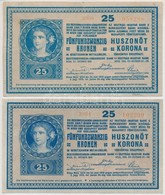1918. 25K (2x) '3034' és '3008' Mindkettő Sima Hátlappal T:III - Ohne Zuordnung