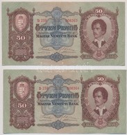 1932. 50P (2x) Sorszámkövetők T:I,II - Unclassified