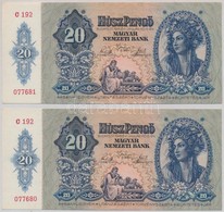 1941. 20P (2x) Sorszámkövetők T:II - Non Classés