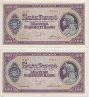 1945. 100P (4x) Sorszámkövetők (2+2) T:II- - Non Classés