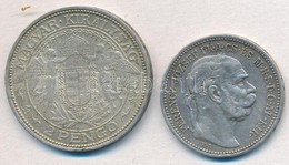 1915. 1K Ag 'Ferenc József' + 1938. 2P Ag T:2 - Non Classificati