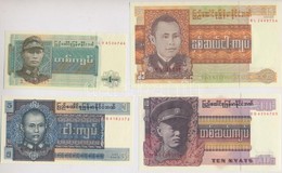 Burma 1972. 1K + 25K + 1973. 5K + 10K T:I 
Burma 1972. 1 Kyat + 25 Kyat + 1973. 5 Kyat + 10 Kyat C:UNC - Non Classés