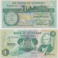 Skócia 1984. 1Ł + Guernsey 1992- 1Ł 'D. M. Clarke' Aláírásával T:III
Scotland 1984. 1 Pound + Guernsey 1992- With 'D. M. - Unclassified