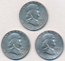 Amerikai Egyesült Államok 1951. 1/2$ Ag 'Franklin' (3x) T:2
USA 1951. 1/2 Dollar Ag 'Franklin' (3x) C:XF - Non Classés