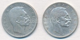 Szerbia 1904-1912. 1D Ag 'I. Péter' (2x) T:1--2- Ph.
Serbia 1904-1912. 1 Dinar Ag 'Petar I' (2x) C:AU-VF Edge Error - Non Classés