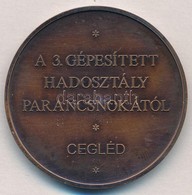 DN '3. Gépesített Hadosztályparancsnokság / A 3. Gépesített Hadosztály Parancsnokától - Cegléd' Br Emlékérem (40,5mm) T: - Non Classificati