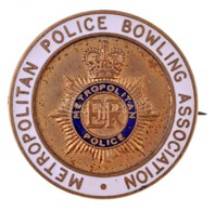 Nagy-Britannia DN 'Metropolitan Police Bowling Association' Zománcozott Jelvény Bowling Klub Jelvény, 'Philips Aldershot - Zonder Classificatie