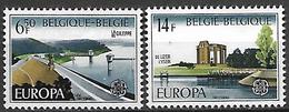 BELGIQUE     -  1977  .  Y&T N° 1848 / 1849 *.    EUROPA .  Barrage  /  L' Yser - Unused Stamps