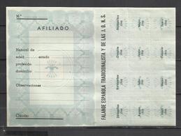 Q311-HOJA DE COTIZACIÓN COMPLETA FALANGE CON LOS 12 SELLOS O CUOTAS.FALANGE ESPAÑOLA TRADICIONALISTA Y DE LAS J.O.N.S.TE - Emisiones Nacionalistas