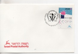 Cpa.Timbres.Israël.1990-Bet-Dagan Israel Postal Authority Timbres Main - Gebruikt (met Tabs)
