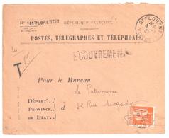 St FLORENTIN Yonne Ob 1937 Devant Enveloppe 1417 Griffe Recommandée Valeurs Non Recouvrées Taxe 1 F Paix Orange Yv 287 - Brieven En Documenten