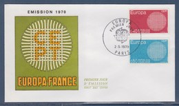 = Europa 1970 Symbole En Forme De Soleil.enveloppe 1er Jour N°1637 Et 1638 Paris 2.5.70 - 1970