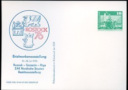 DDR PP16 D2/051 Privat-Postkarte DRUCKVERSCHIEBUNG Ausstellung Rostock 1976 - Privatpostkarten - Ungebraucht