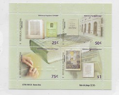 ARGENTINA YEAR 2000 LIBRARIES FOR BLINDERS BRAILLE BOOKS BLOCK OF FOUR MICHEL BL70 SCOTT 2100 - Neufs