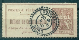 FRANCE Téléphone N° 26 Belle Oblitération  COUTICHES (nord) 4.6.1910.TB. - Télégraphes Et Téléphones