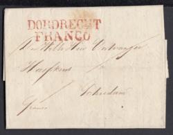 Pays-Bas 1828 - Précurseur "DORDRECHT FRANCO " En Rouge (6G24546) DC0896 - ...-1852 Vorläufer