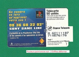 VARIÉTÉS FRANCE TÉLÉCARTE  1996 11 / 1996  F705 970 JG PUCE SO3 SONY PLAY STATION 50 UNITÉ UTILISÉE - Errors And Oddities