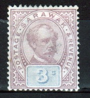 Sarawak 1888 Single Three Cent Purple And Blue Stamp. - Sarawak (...-1963)