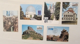 CARTE MAXIMUM Lot De 6 Cartes 1970-85 Observatoire Hte Provence - Solutré - Verdon - Tours - Biarritz - Arc & Senans - Lots & Serien