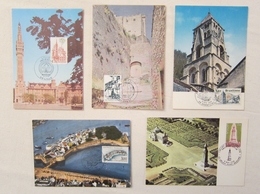CARTE MAXIMUM Lot De 5 Cartes 1978-83 Brantôme - Concarneau - Colline De Lorette - Crest - Lille - Collections, Lots & Series