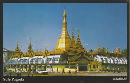 Myanmar 2018 Landscape/Views Postcard — Sule Pagoda (beautiful Stamp And Special Postmark At Back) - Myanmar (Birma)
