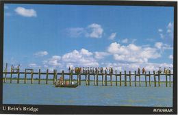 Myanmar 2018 Landscape/Views Postcard — U Bein's Bridge (beautiful Stamp And Special Postmark At Back) - Myanmar (Birma)