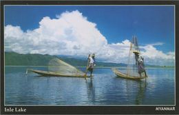 Myanmar 2018 Landscape/Views Postcard — Inle Lake (beautiful Stamp And Special Postmark At Back) - Myanmar (Birma)