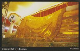 Myanmar 2018 Landscape/Views Postcard — Chauk Htat Gyi Pagoda (beautiful Stamp And Special Postmark At Back) - Myanmar (Birma)