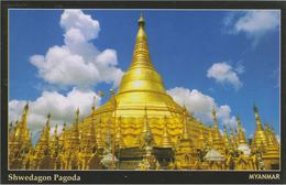 Myanmar 2018 Landscape/Views Postcard — Shwedagon Pagoda (beautiful Stamp And Special Postmark At Back) - Myanmar (Birma)